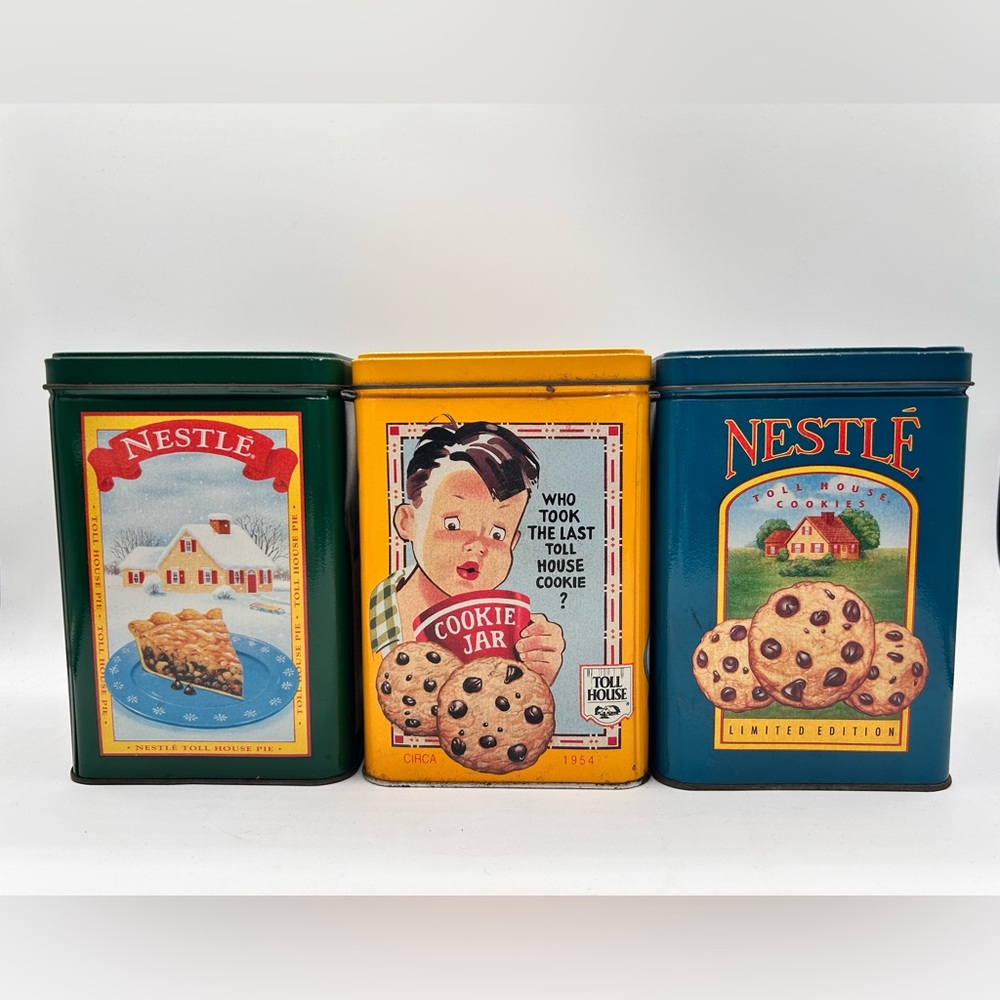 Vintage Nestle Toll House Chocolate Chip Cookies Limited Edition Tins Set of 3